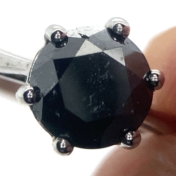 Black Diamond 1.03ct Solid 14K White Gold Ring - Picture 3 of 7